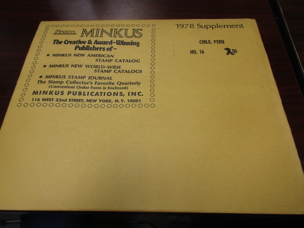 "MINKUS"  1978  SUPPLEMENT CHILE, PERU  W/FREE SHP.