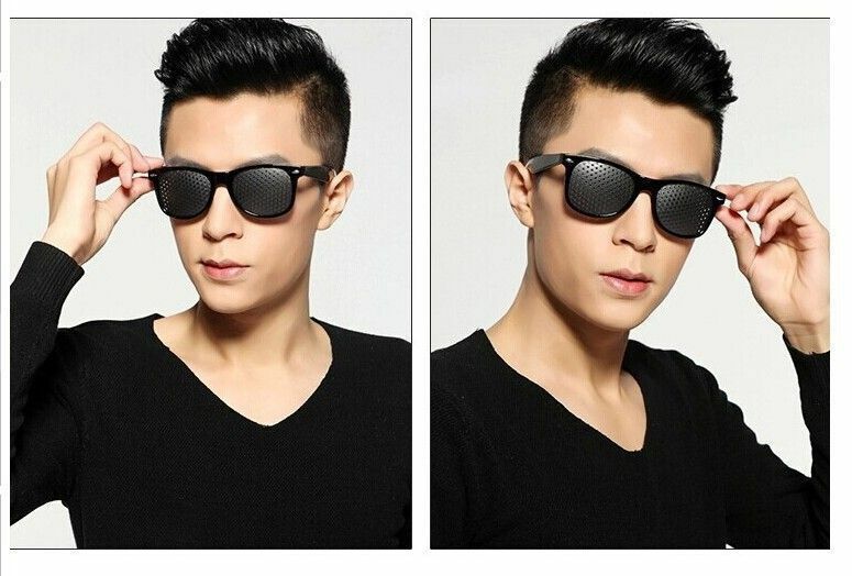 2x Vision Correction Eyesight Improve Exercise Eyewear Pin-hole Frame Glasses