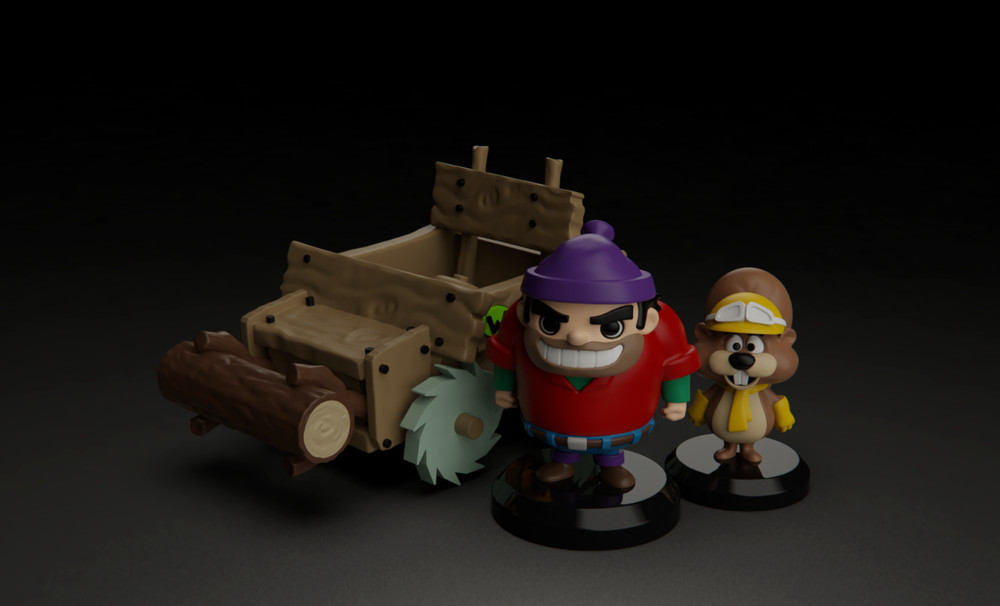 UNPAINTED Wacky Races Buzz Wagon Chibi 3d Printed Models