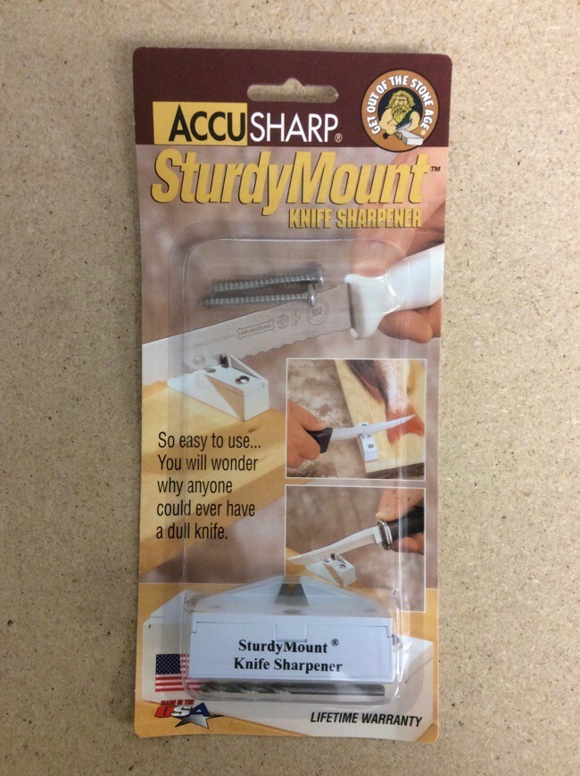 ACCUSHARP Sturdy Mount  Knife Tool Blade Sharpener White AS-004