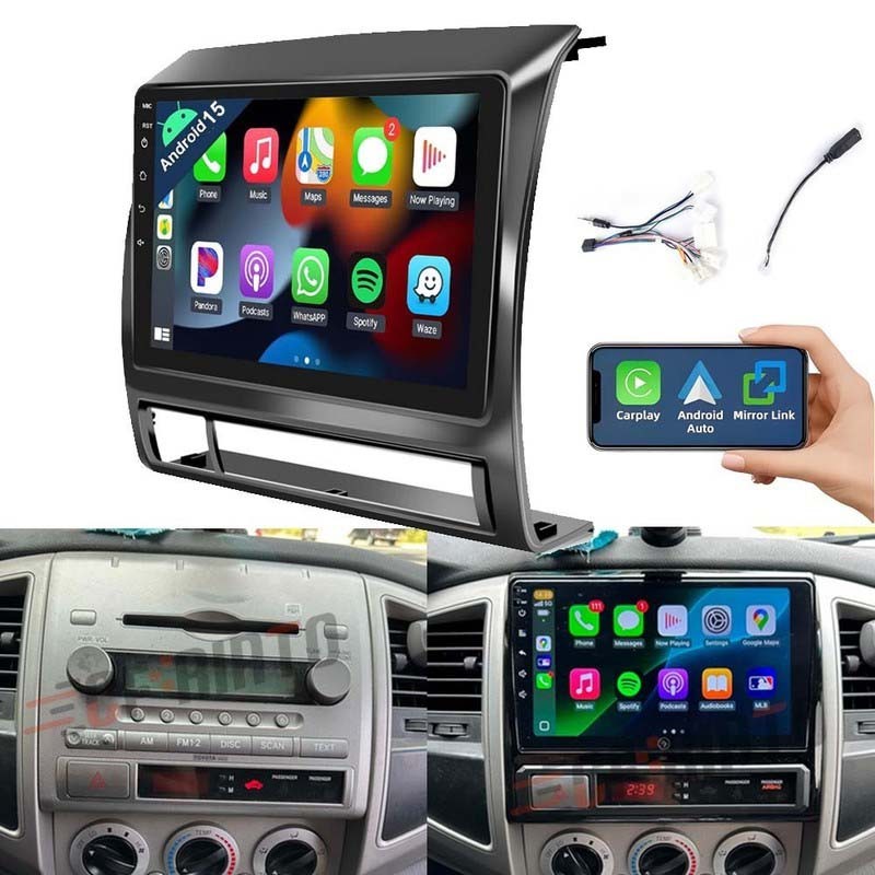 Android 15.0 Car Radio Stereo GPS WIFI Apple Carplay For Toyota Tacoma 2005-2013