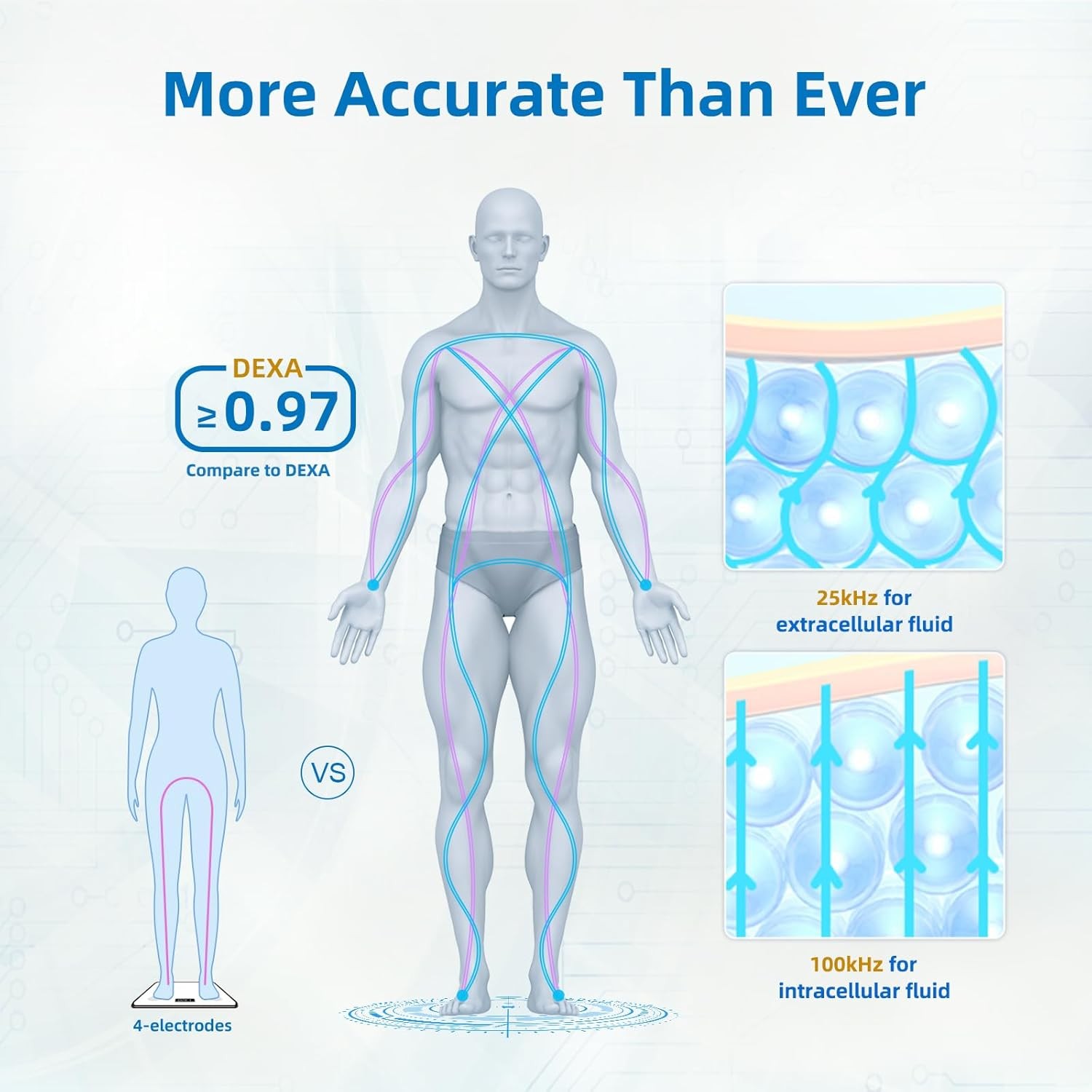 White 8 Electrode Full Body Sensor Body Composition Monitor Scale Weight BMI