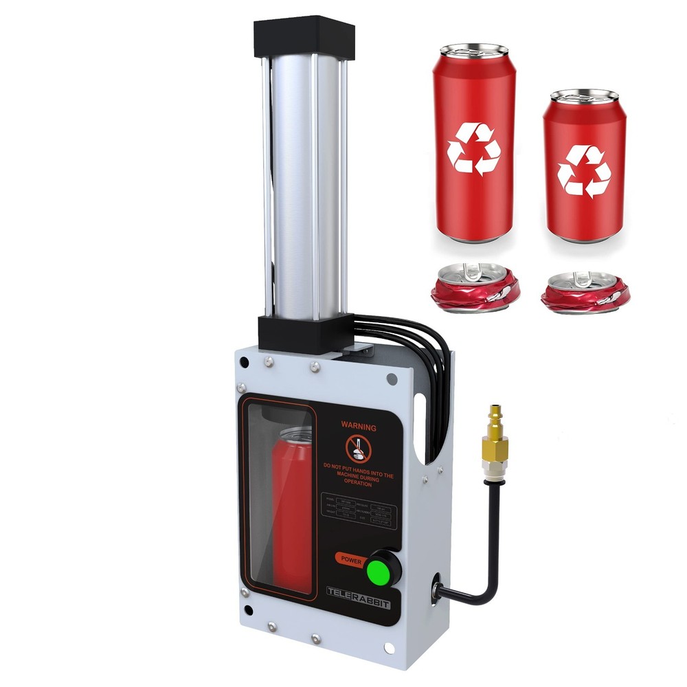 12oz/16oz Wall Mounted Pneumatic Can Crusher for Efficient Recycling, Automatic