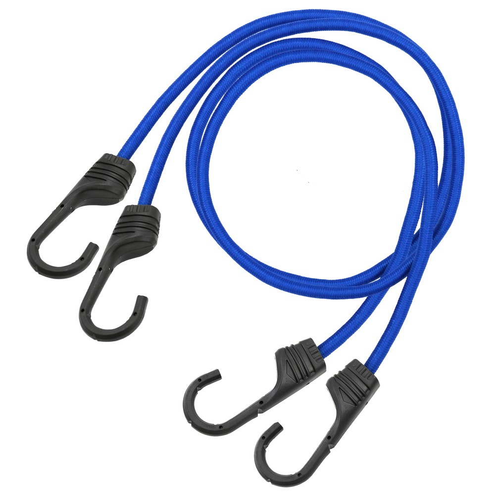 2 Pack, 36" Standard Bungee Cords Set, Rubber, Blue, 0.37 oz