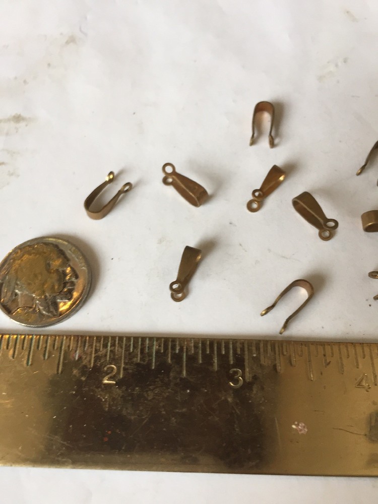 10 Vintage Brass Bails
