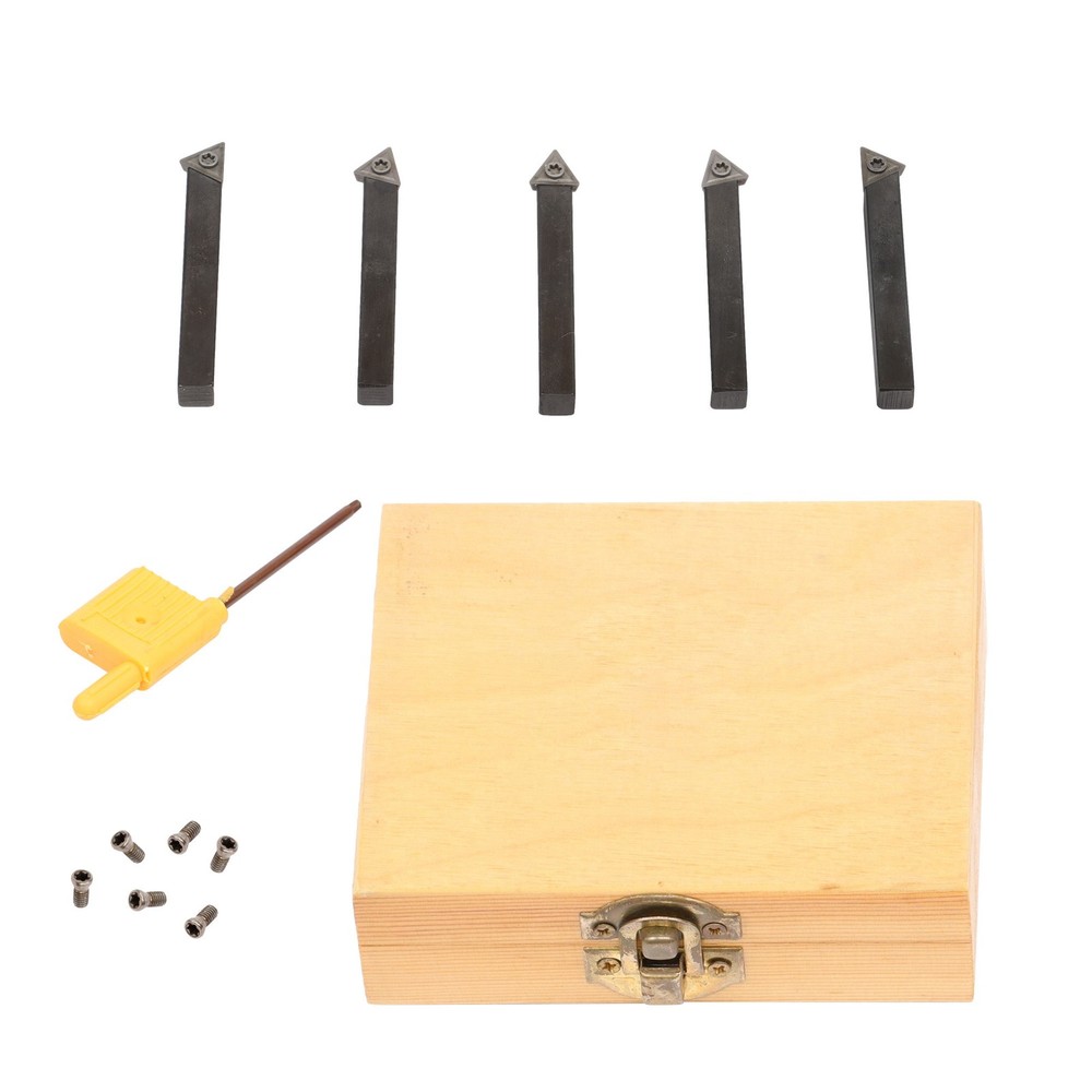 5* 1/4" Straight Lathe Indexable Carbide Insert Turning Tooling Bit Holder Set