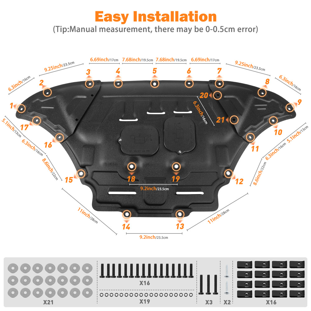 Splash Guard Fit For 2017-2024 Audi Q7 Under Engine Shield Cover Engine