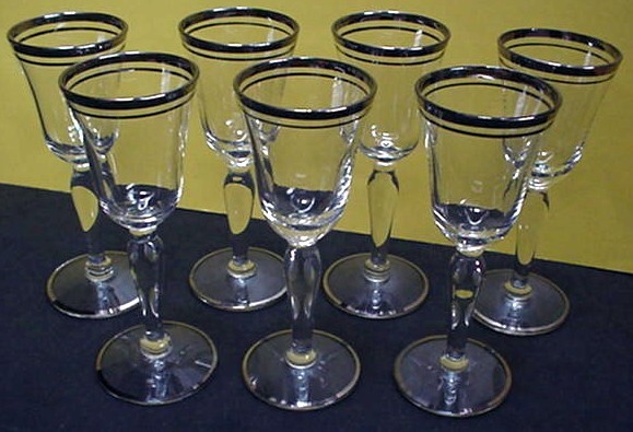 Silver Platinum Cordial Glass set