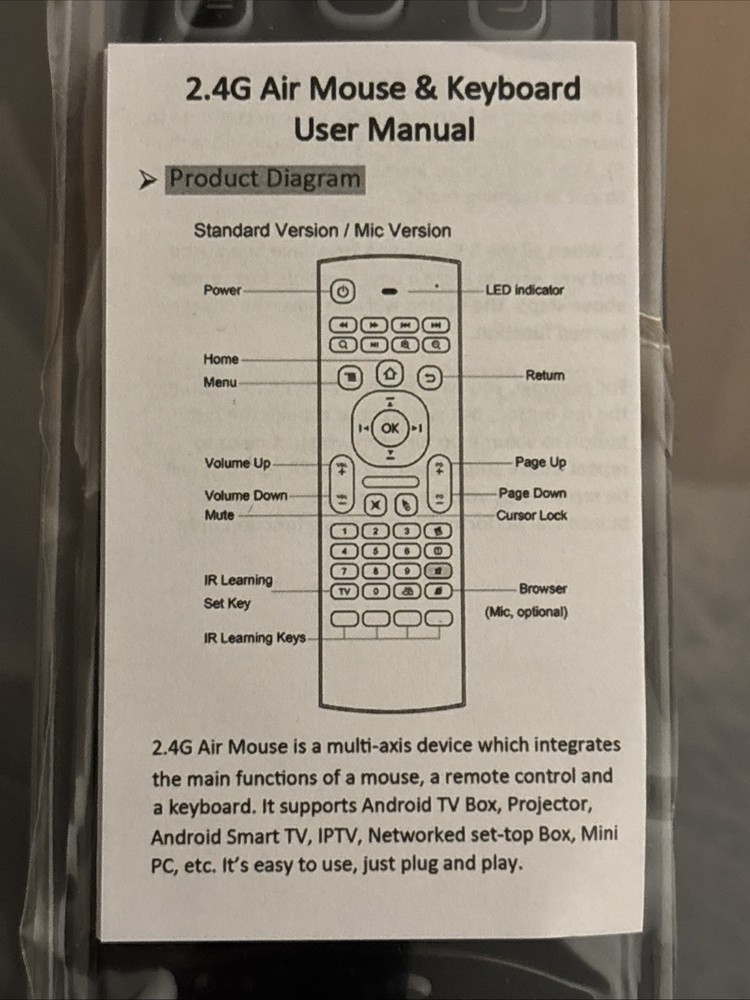 Air Mouse 2.4G Motion Sensing Wireless Keyboard Pointer Curser Mouse Backlight