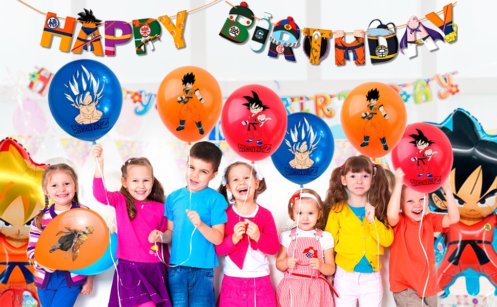 111Pcs Dragon Ball Z Goku Birthday Party Decorations Balloons Cups Plates Banner