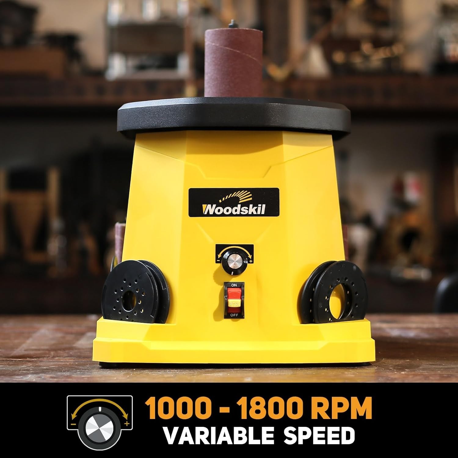 1000-1800RPM 4A Variable Speed Oscillating Spindle Sander with Sanding Sleeves