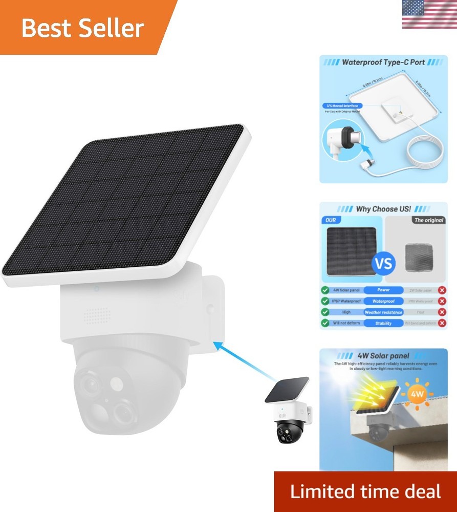 4W Solar Panel Compatible with Eufy Security Solocam S340,Replace the  2