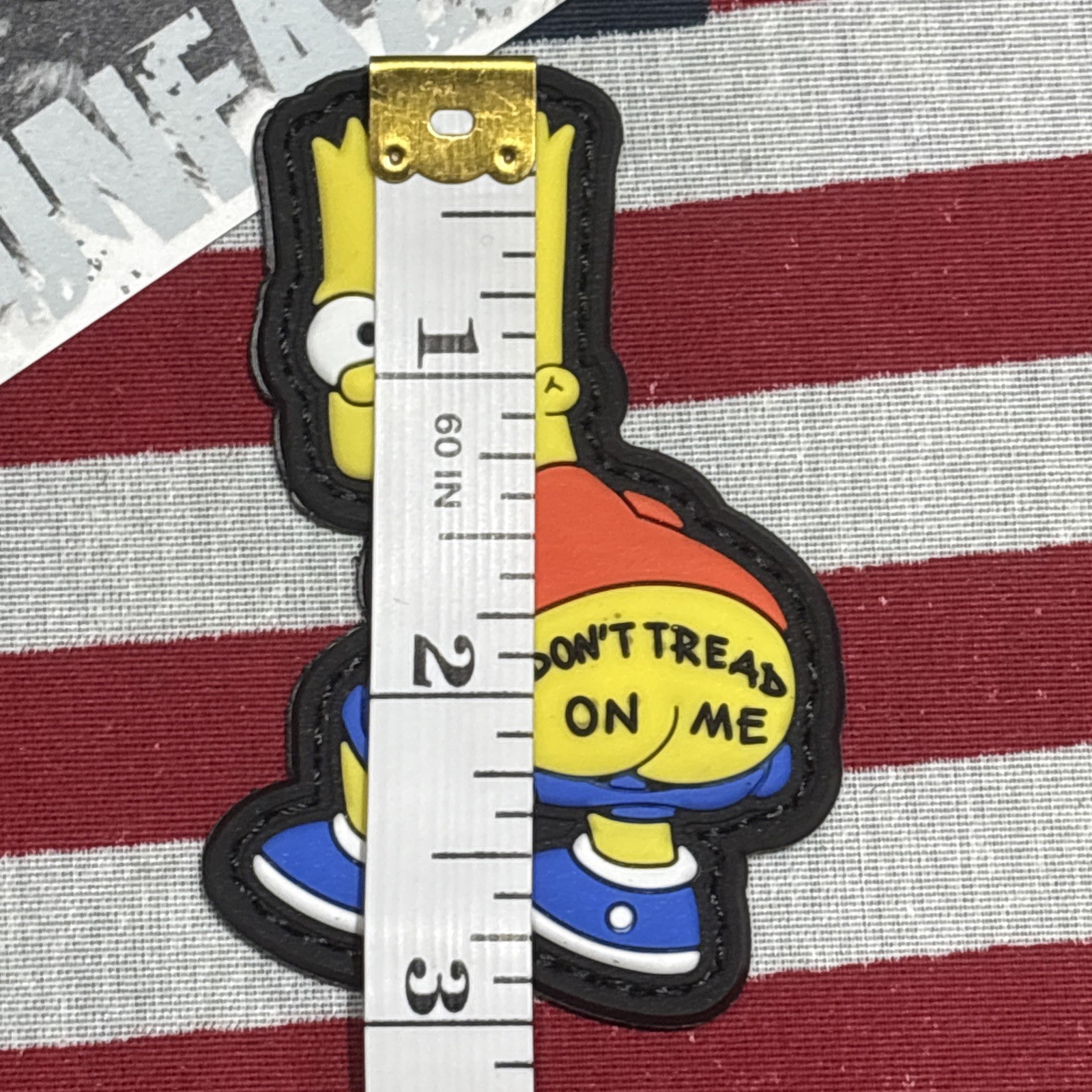 PvC 3D Bart Don’t Tread On Me Morale Tactical Hook And Loop Patch 3x2”