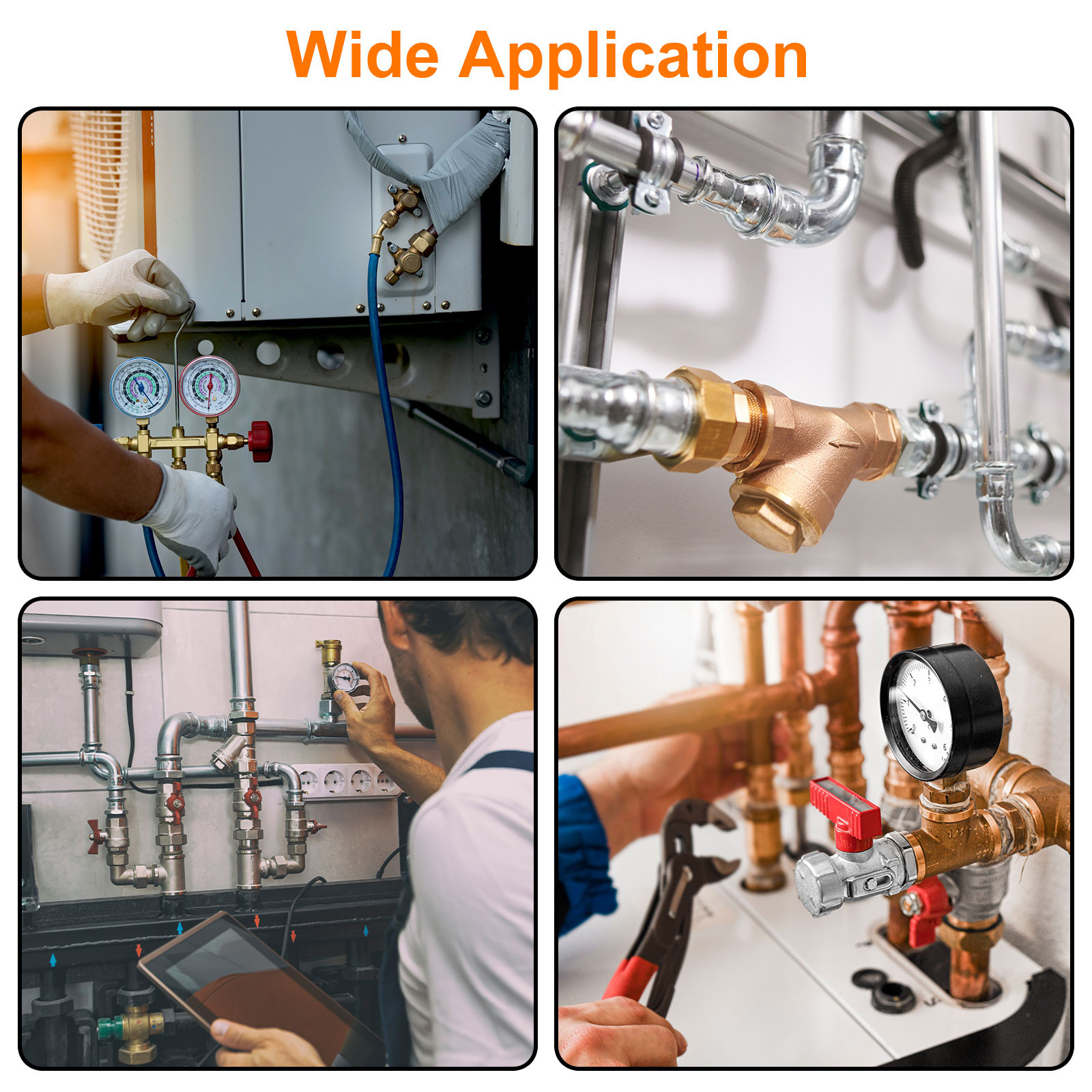 Brass Tee Swivel Pipe Fitting 3/4" 3 Way T-Connector Female x Female x Male