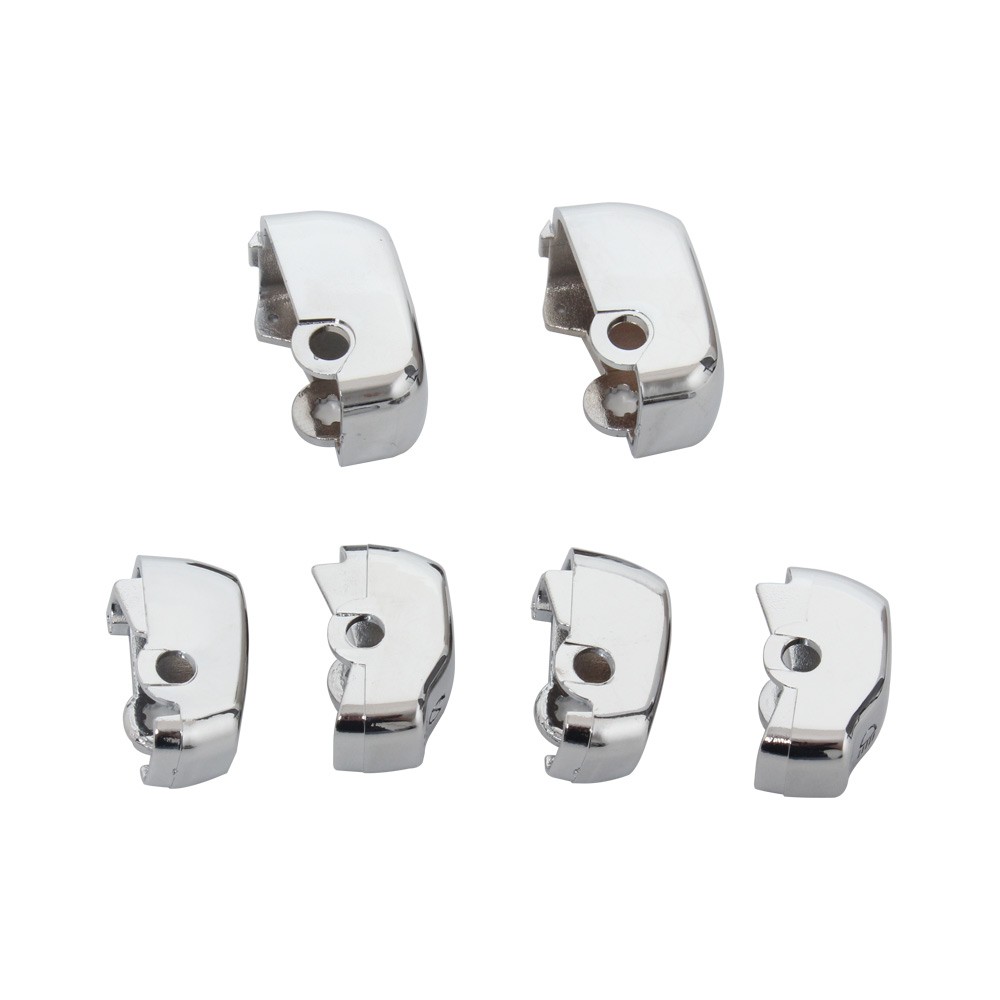 6pcs Chrome Hand Control Switch Button Cap For Harley Softail Dyna 1996-2010 US