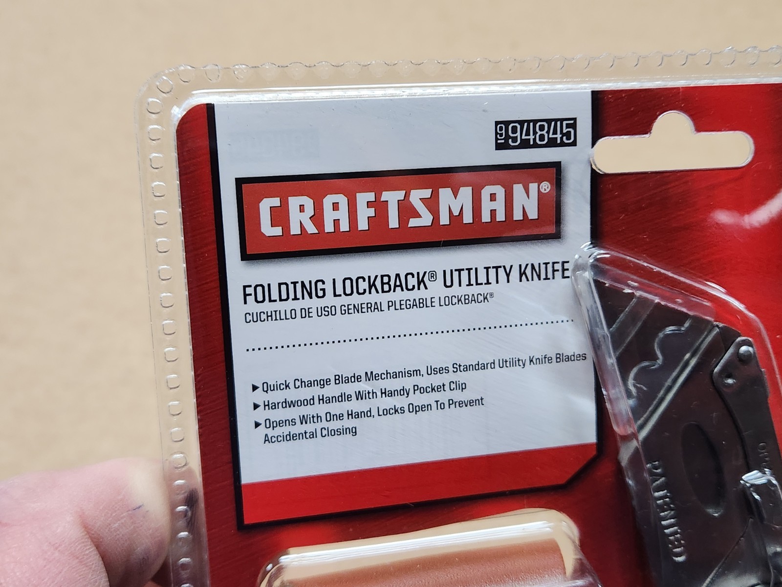 Craftsman FOLDING WOOD HANDLE LOCKBACK UTILITY KNIFE w LEATHER BELT SHEATH NEW