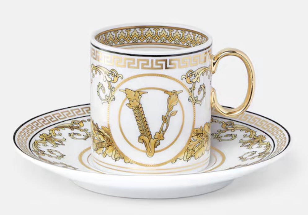 Rare Versace Virtus Espresso Cup And Saucer 🔥 White ⭐️ Fast Shipping 💨