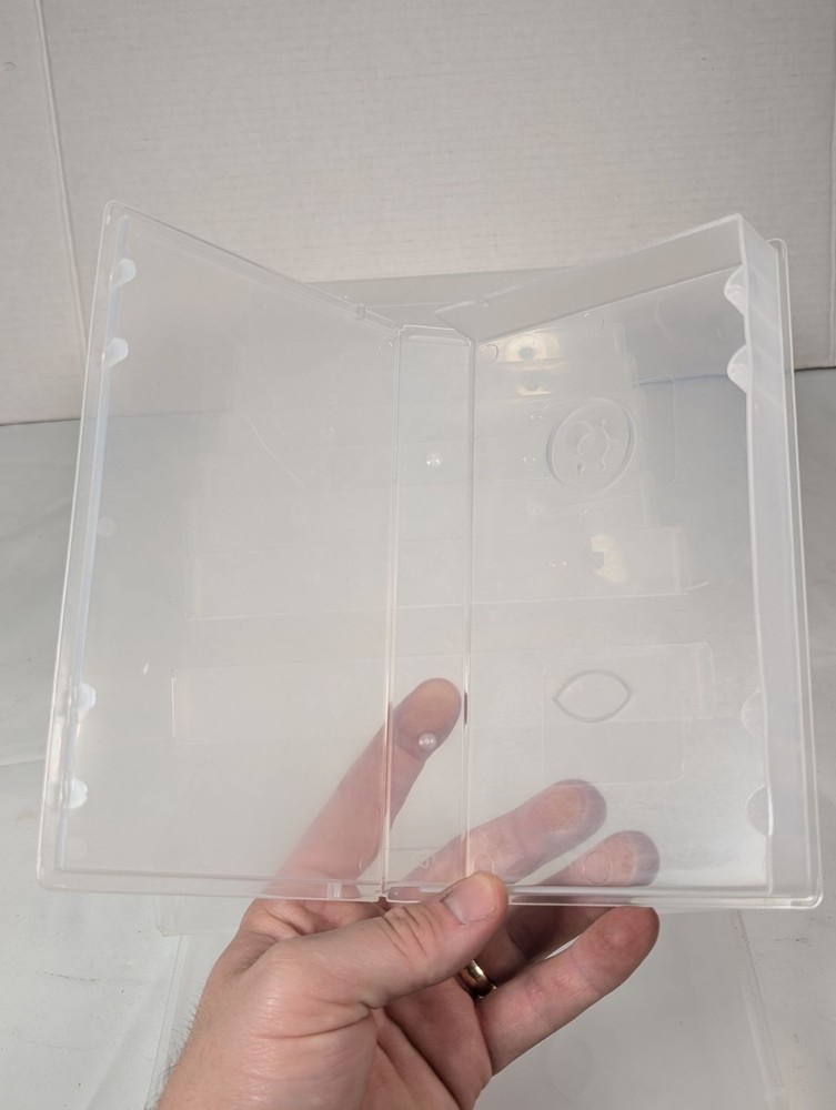 12 Clear Translucent Plastic VHS Tape Cases Storage Boxes Snap Closure Lot