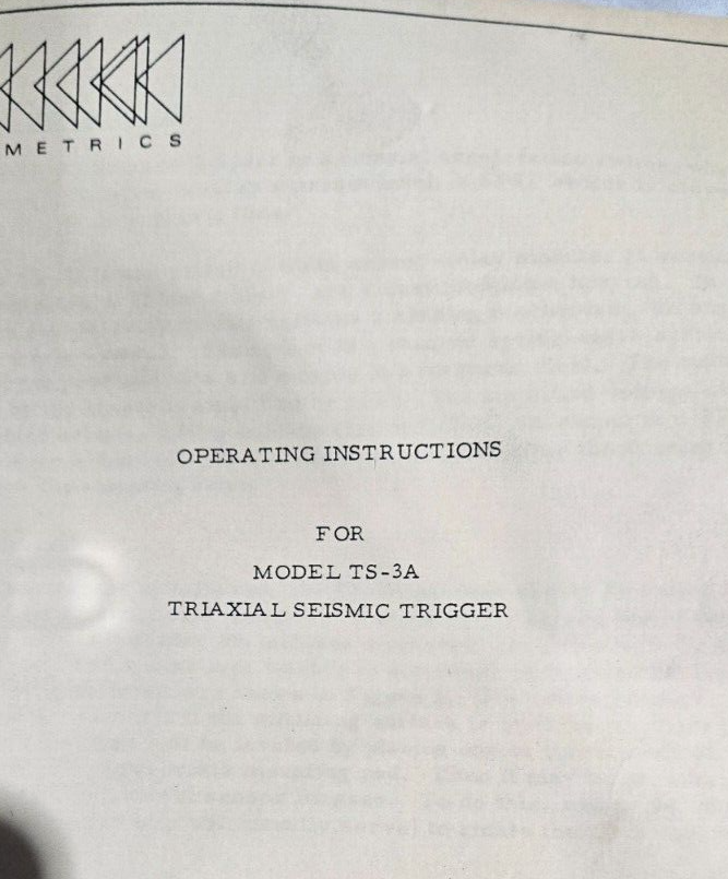 Kinemetrics TS-3A Triaxial Seismic Trigger NOS