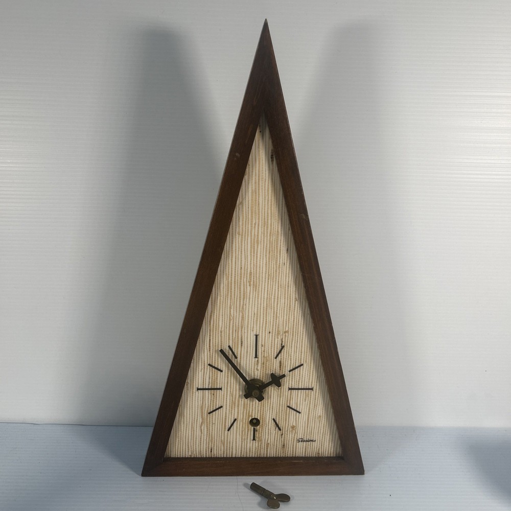 Rare MCM Triangle Sessions Wall Clock Made In Germany. Non-Working.