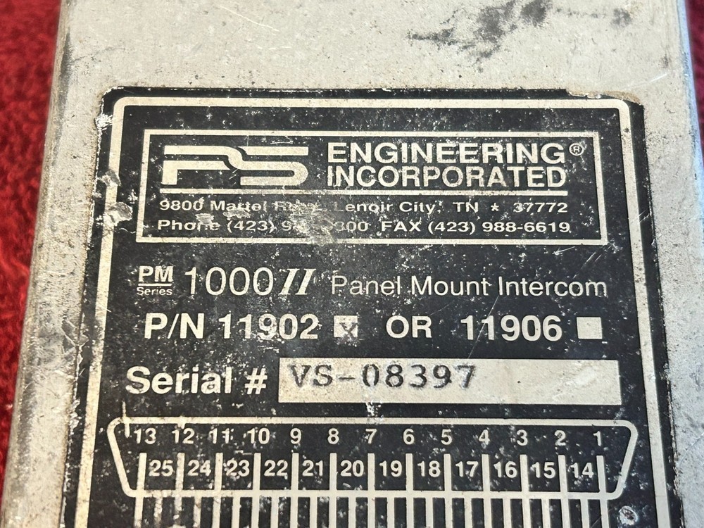 PS ENGINEERING PM 1000 II INTERCOM P/N 11902 NO FACEPLATE CORE
