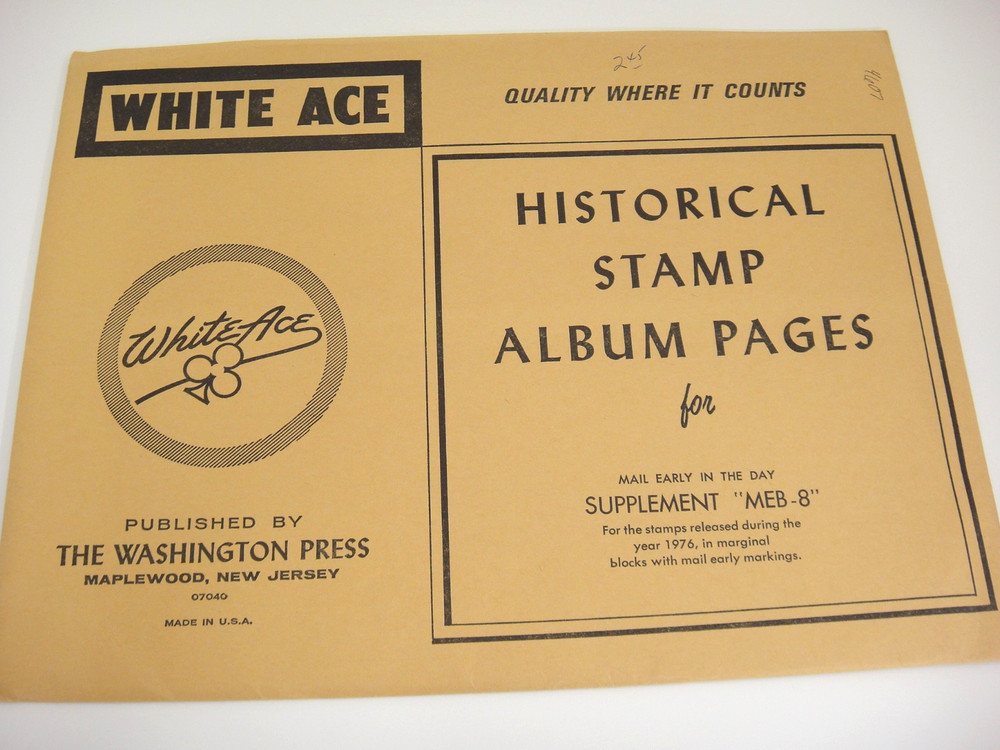 White Ace 1976 Mail Early in the Day Marginal Blocks of 6 NOS MEB-8