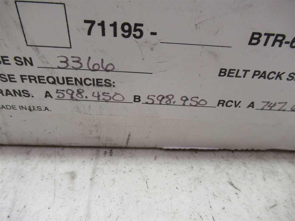 Telex RadioCom BTR-600C Intercom Set 71205-000SP Wireless Intercom Set