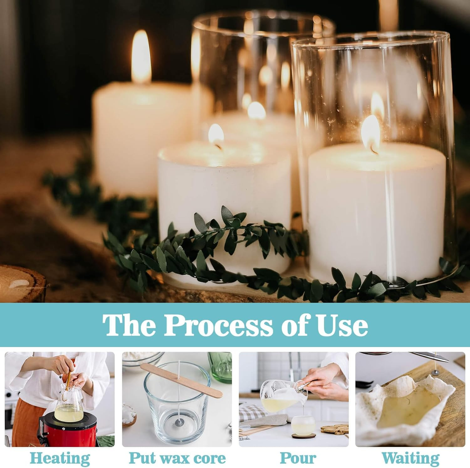 Paraffin Wax for Candle-Making - 430G White Paraffin Wax Beads,Paraffin Wax Bulk