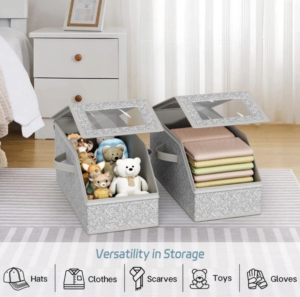 Hat Organizer for Baseball Caps Holder, Stackable Hat Storage Box Case with Lids