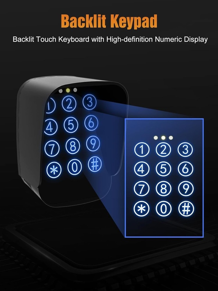 Touch Panel Wireless Gate Keypad with Adjustable Backlight & Security Features
