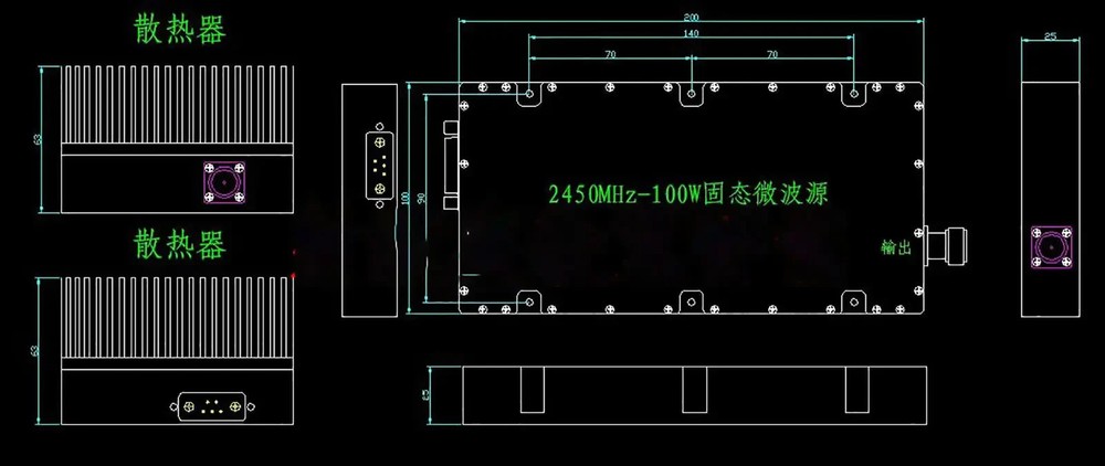 100W 2.45GHz RF Power Amplifier Solid State Microwave Source Power Amplifier