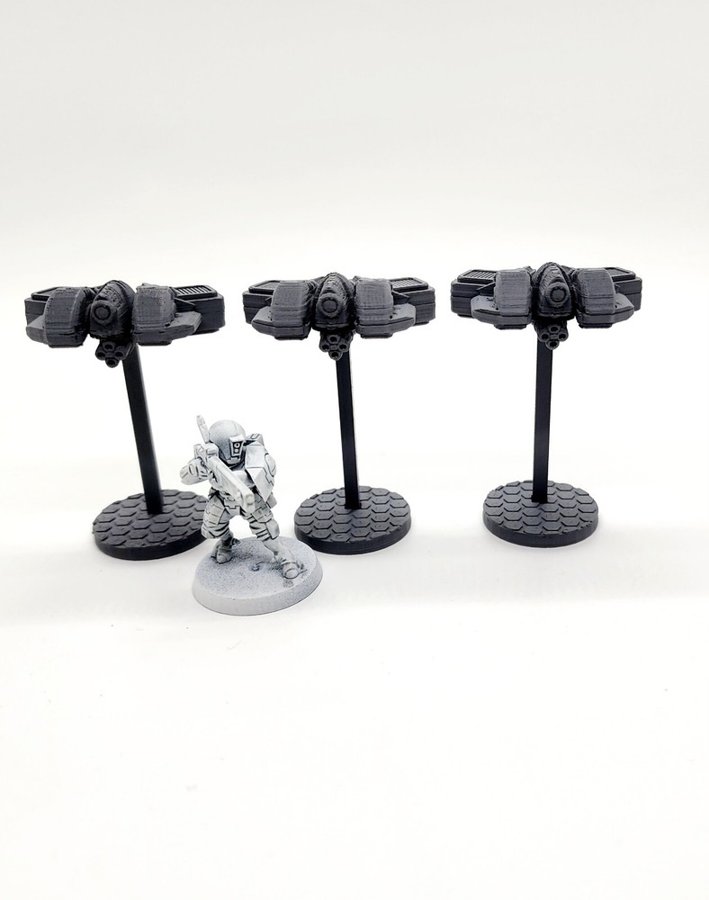 3d Printed Miniatures Gunhawk War Drones 40K Proxy Terrain for Tabletop Gaming