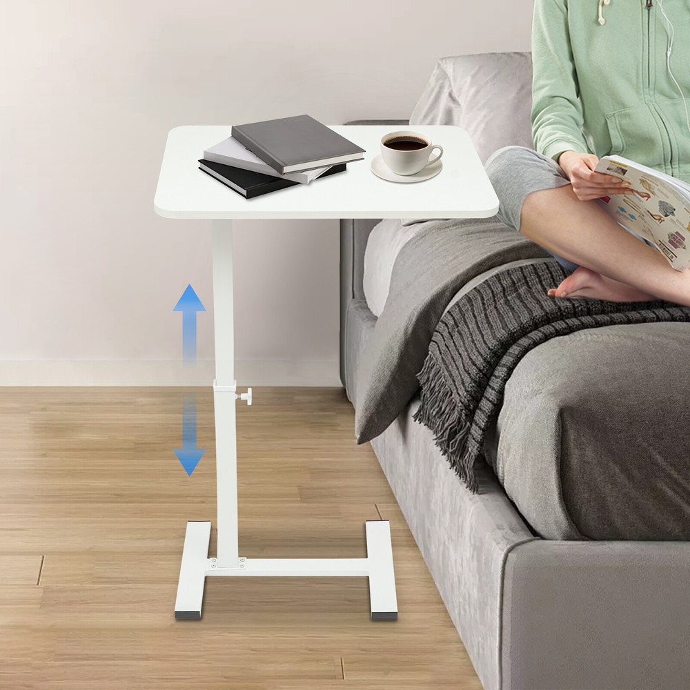 Bedside Table 24.8-40.55" Height Adjustable Sofa Side Table Rolling Laptop Table
