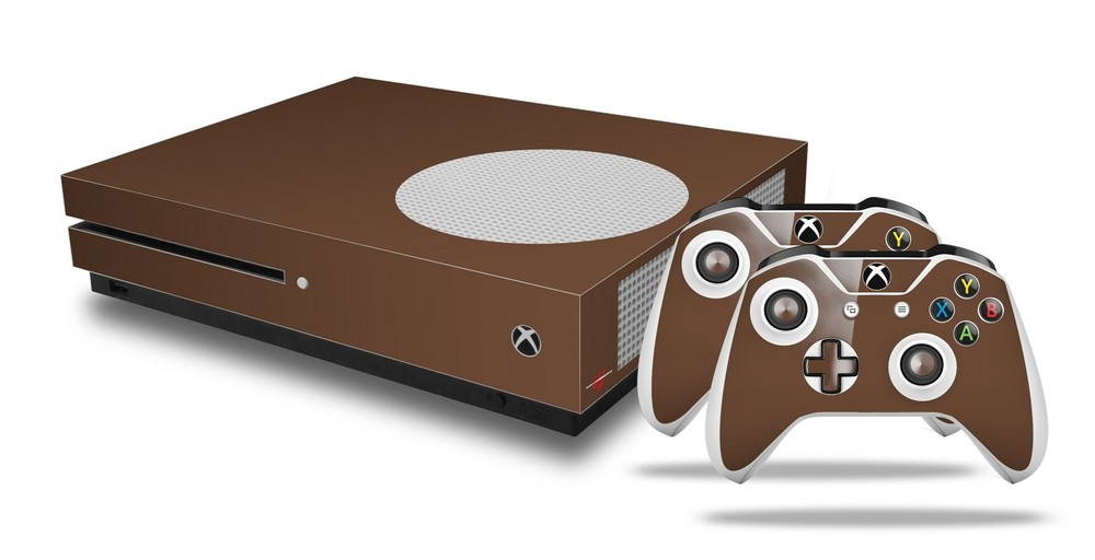 Skin XBOX One S Console Controller Solids Collection Chocolate Brown