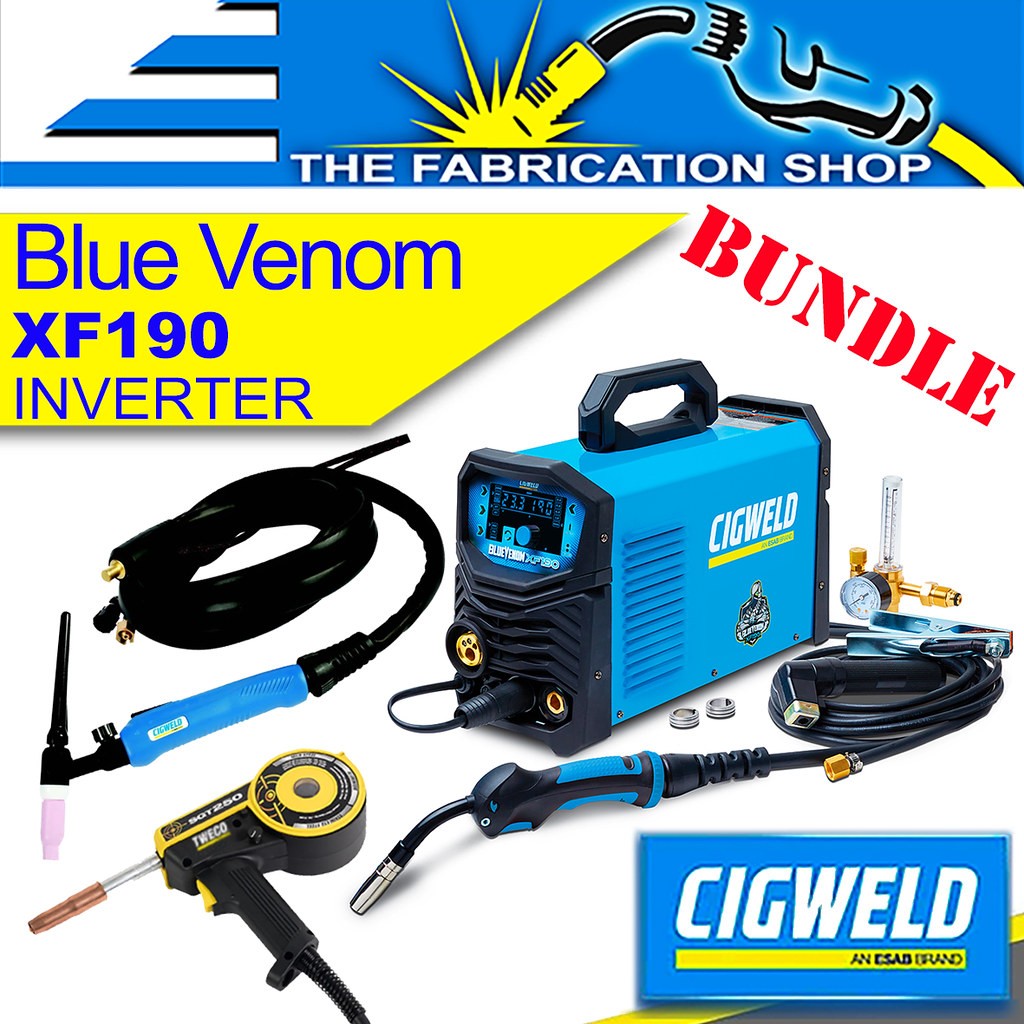 CIGWELD XF190 BlueVenom Bundle - Mig Tig Welder + Tig Torch + Spool Gun W1400190