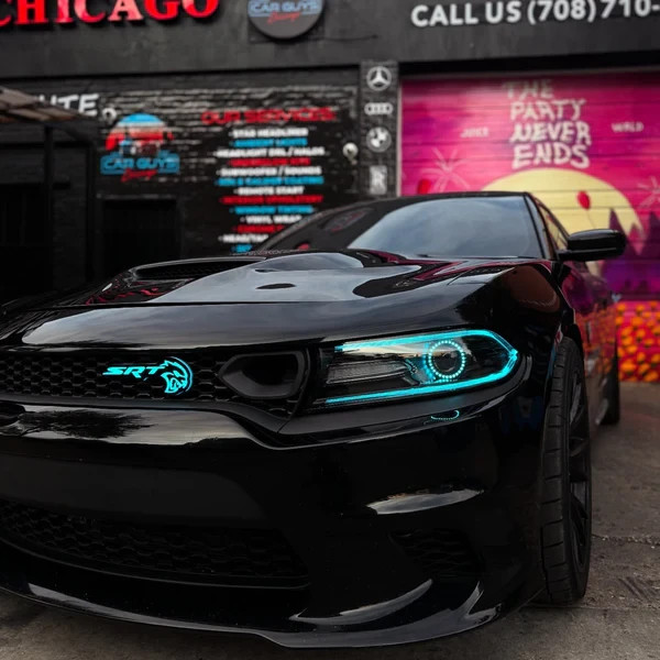 SRT Hellcat Front Grill Badge Emblem Led RGBw Bluetooth Controlled