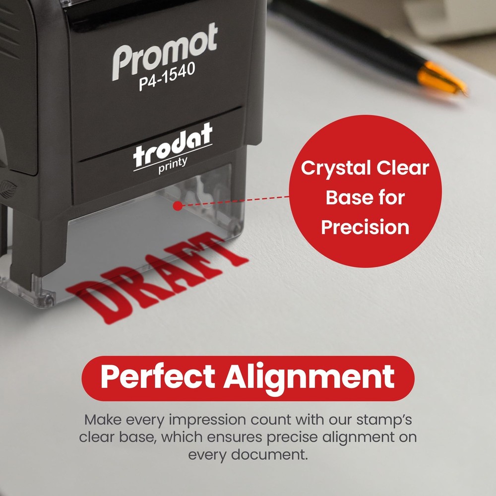Draft Self Inking Rubber Stamp Office Message Red Mark Inker Stamp Tool
