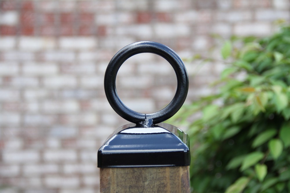 Post Cap for 4x4 Wood Post, Nautical Rope, Tethering / Latching Ring Post Cap