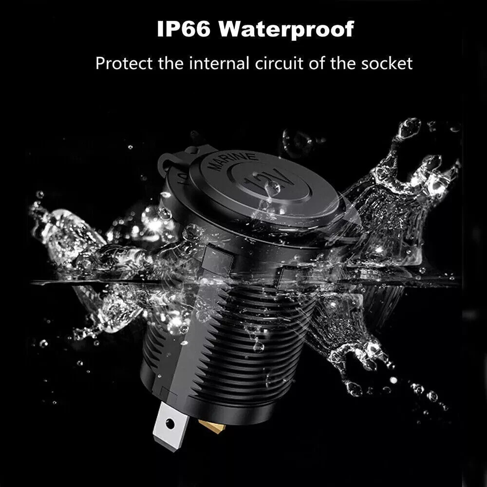 2Sets Cigarette Lighter Socket Power Outlet Socket Receptacle Car Motorcycle ATV