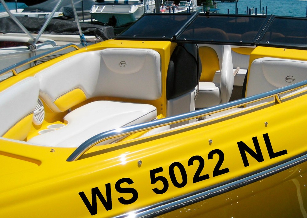 Custom 3" Boat Numbers Decals Vinyl Graphics Pair