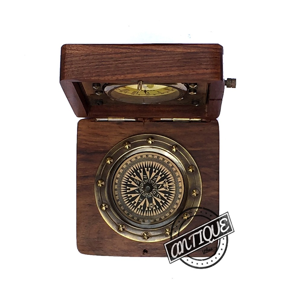 Vintage Vintage Table Decor Retro Clock Bedside Modern Compass & Clock Offi