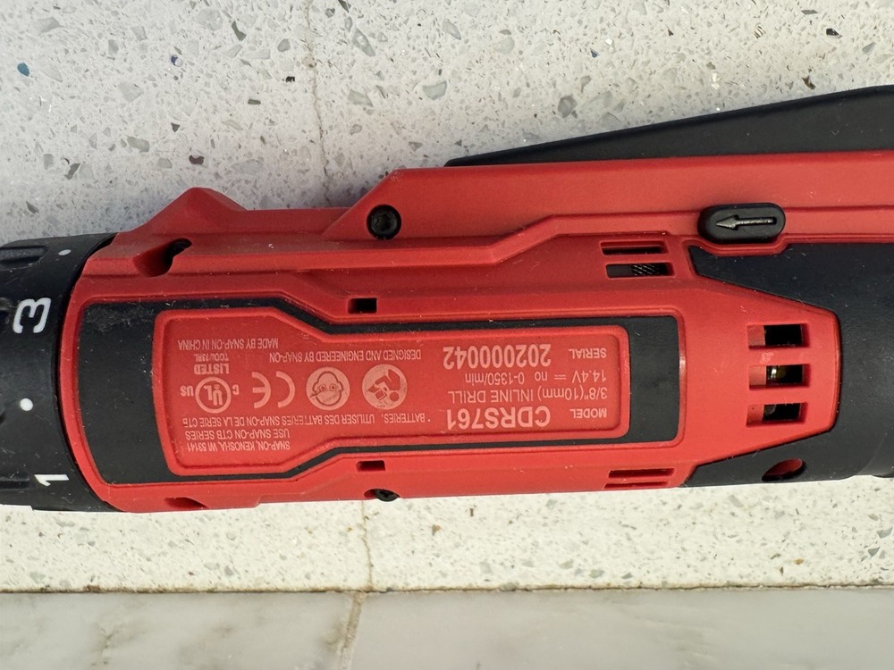 Snap On Tools CDRS761 14.4v Microlithium Inline Red Drill - Tool Only
