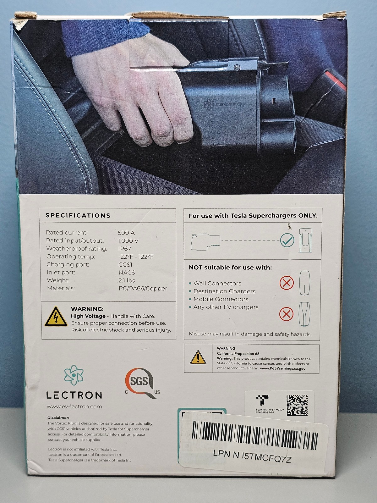 Lectron Vortex Plus Supercharger NACS to CCS Adapter w/ Interlock 500A/1000V New