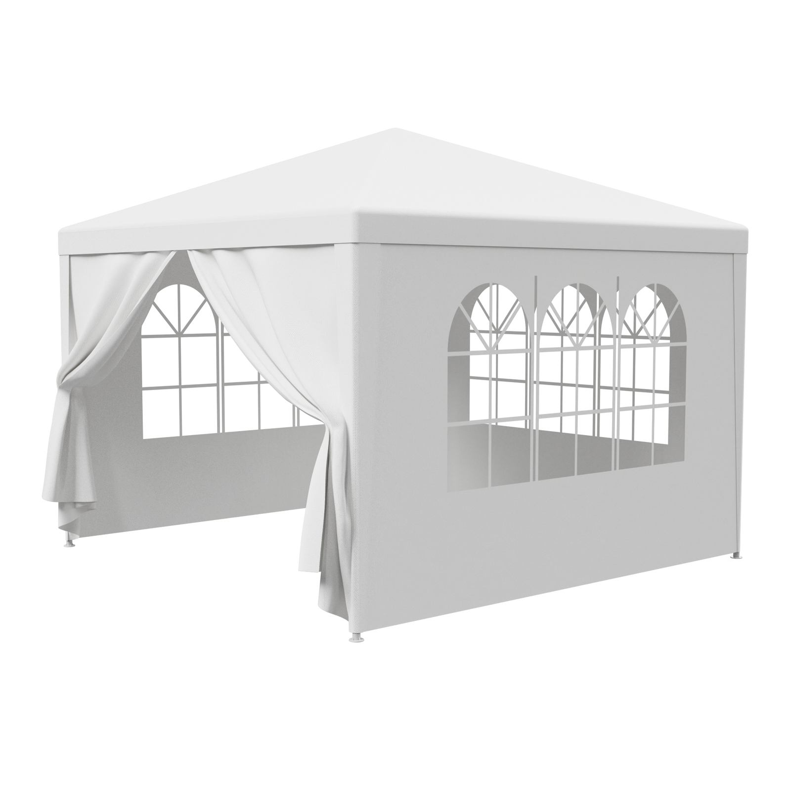 10'x10'/20'/30 Outdoor Gazebo Wedding Party Tent White Canopy With Sidewalls