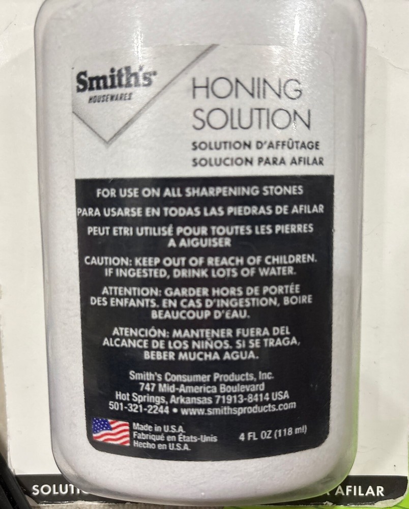 Smith’s Honing Solution 4FL OZ Sharpening Stones Prevent Rust Non-Petro Clean US