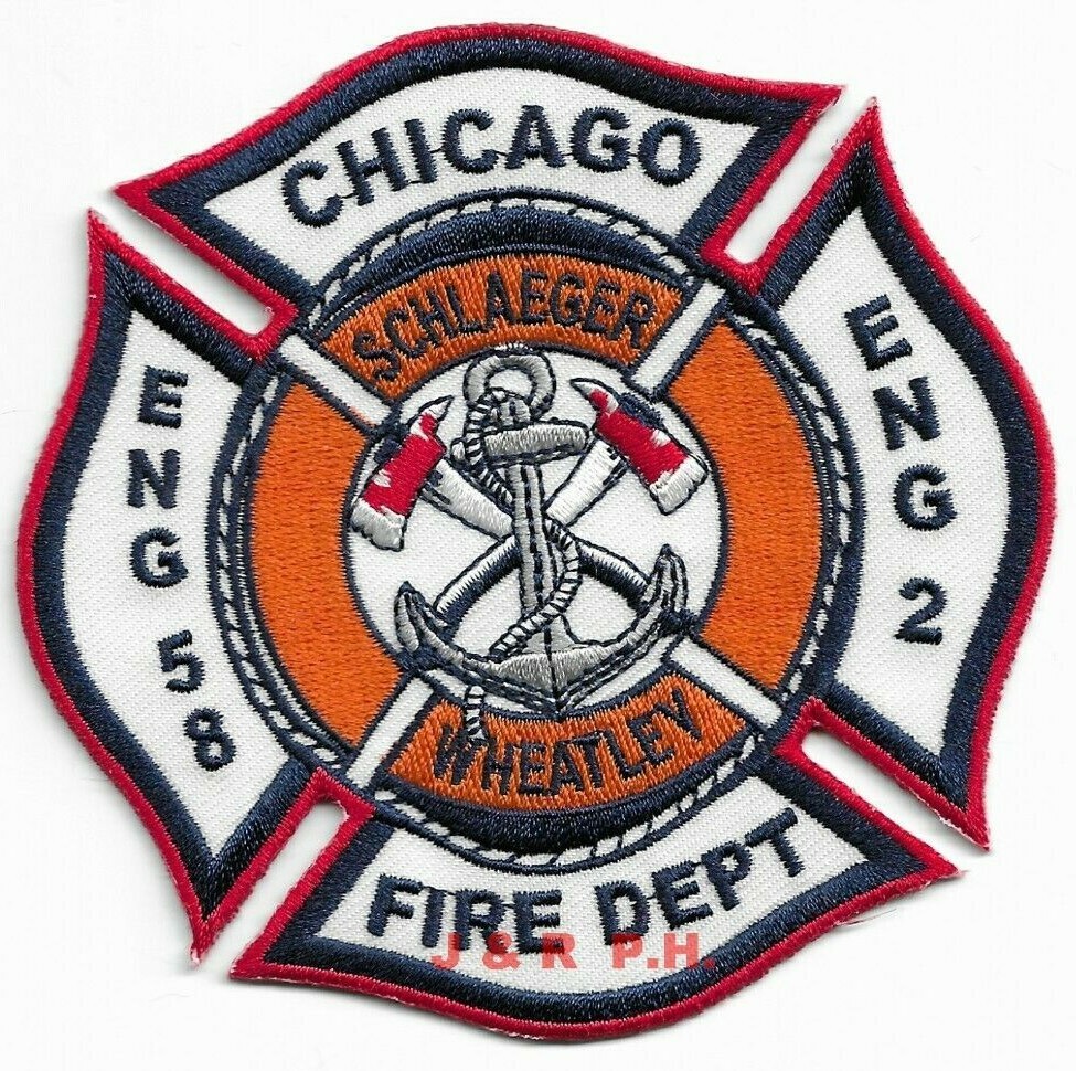 *NEW*  Chicago  Engine - 2 / Engine - 58  "Schlaeger" (4" x 4"), IL  fire patch