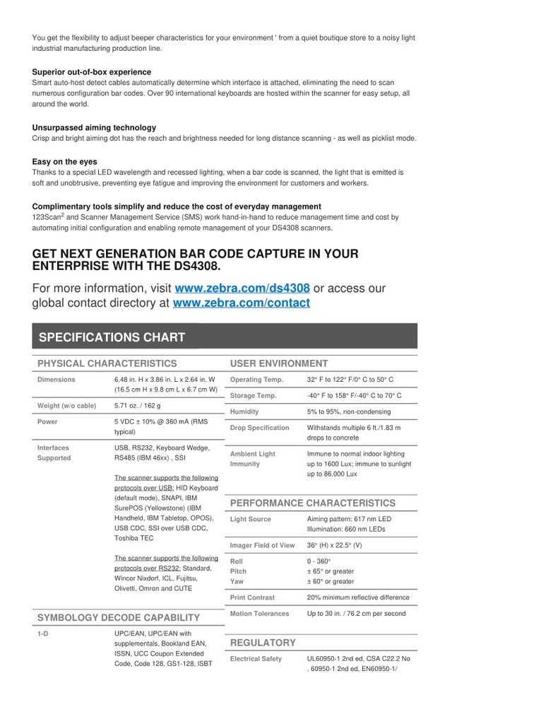 Zebra Symbol 1D/2D Handheld USB Barcode Scanner Reader Kit DS4308-SR00007ZZAP US