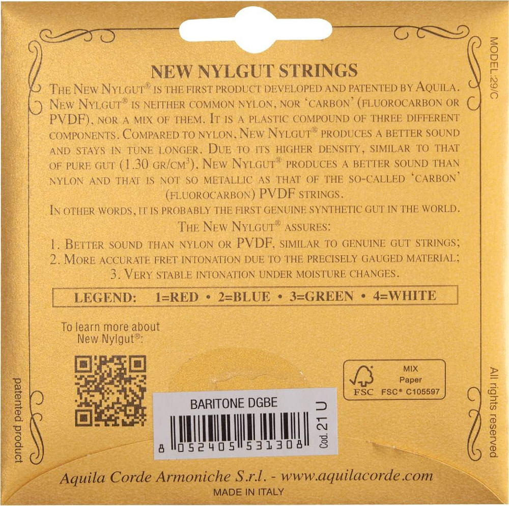 21U Baritone Ukulele Strings Set