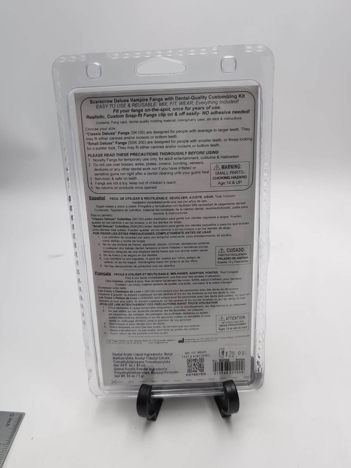 Scarecrow Classic Deluxe Custom Vampire Fangs Halloween Cosplay Costume