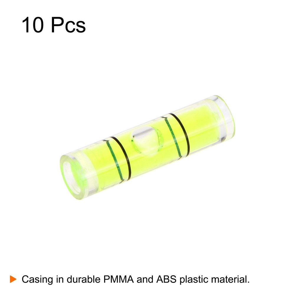 10pcs Small Cylindrical Bubble Level Vials 7x26mm Levels Measuring Tools